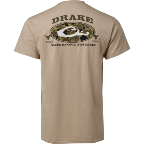 Drake Waterfowl Mens Oval Old School Camo Short Sleeve T-shirt