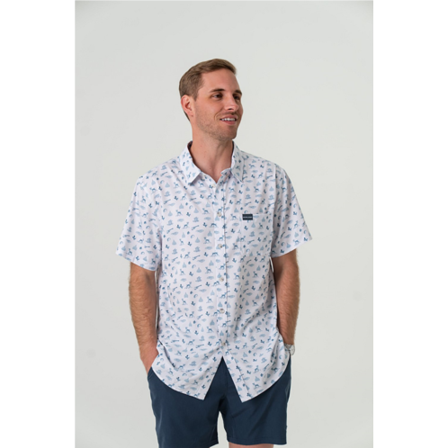 BURLEBO Mens Texas Pride Performance Button Up T-shirt Texas Pattern