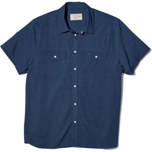 BURLEBO Mens Performance Western Shirt Navy