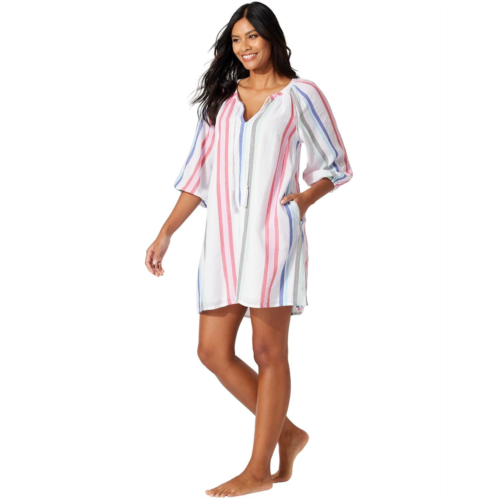 Tommy Bahama Multi Stampedripe Dobby Square Neck Dress