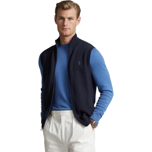 Mens Polo Ralph Lauren Mesh-Knit Cotton Full-Zip Sweater Vest