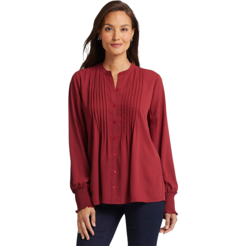 NYDJ Pleated Peasant Blouse