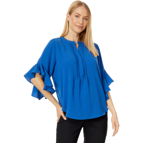 Vince Camuto Ruffle Sleeve Henley Blouse