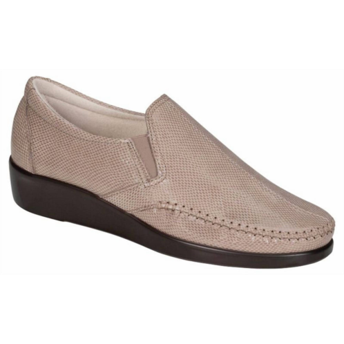 SAS womens dream slip on loafer in mushroom snake