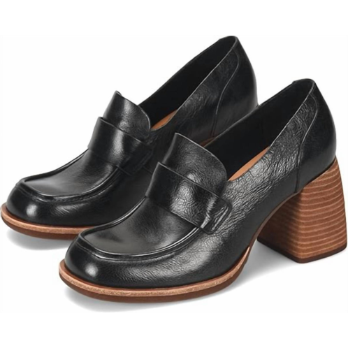 KORK-EASE women aston block heel loafer in black