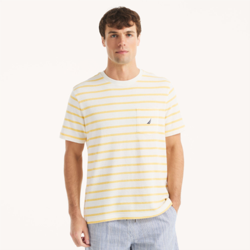 Nautica mens striped textured crewneck t-shirt