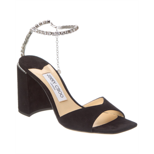Jimmy Choo saeda block heel 85 suede sandal