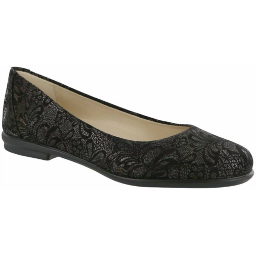 SAS womens scenic ballet flat shoes narrow in colorblack lace