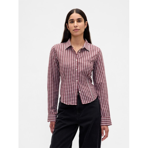 Gap Flannel Fitted Plaid Shirt