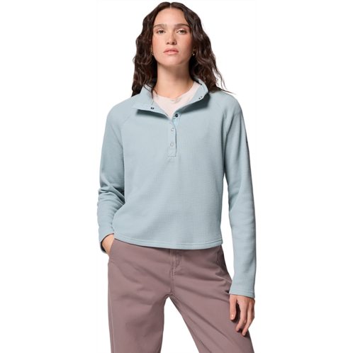 Columbia Sportswear Womens Holly Hideaway Waffle 1/2 Snap Top Crushed Blue