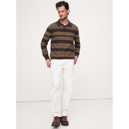 Bananarepublic Stripe Cotton-Linen Sweater Polo