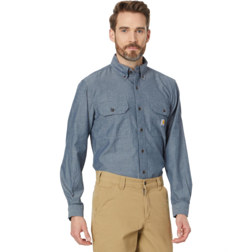 Mens Carhartt Loose Fit Midweight Chambray Long Sleeve Shirt