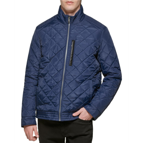 Mens Cole Haan Quilted Jacket With Faux Sherpa Lining