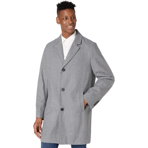 Mens Cole Haan 37 Melton Wool Notched Collar Coat with Welt Body Pockets