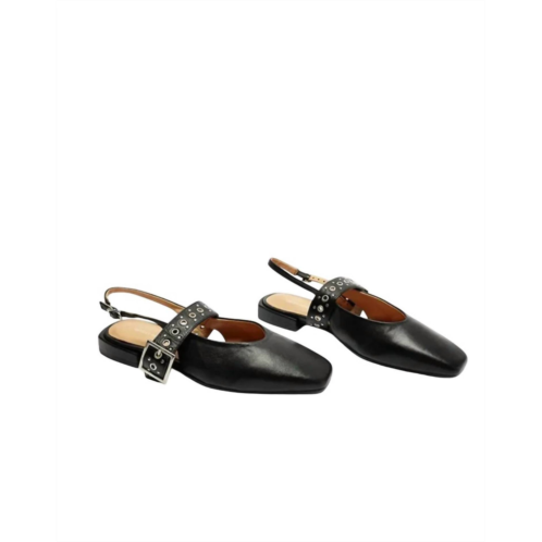 INTENTIONALLY BLANK womens pearl ballet flats in black