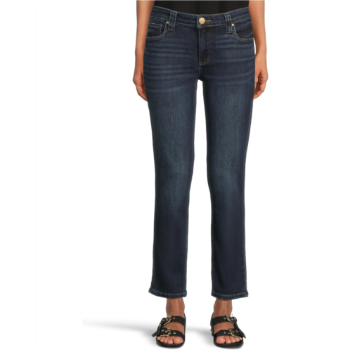 Womens KUT from the Kloth Petite Stevie Mid Rise Straight Leg 5 Pkt