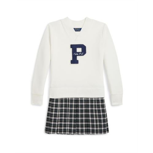 Polo Ralph Lauren Kids Letterman Fleece Sweatshirt Dress (Toddler/Little Kid)