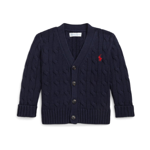 Polo Ralph Lauren Kids Cable-Knit Cotton V-Neck Cardigan (Infant)