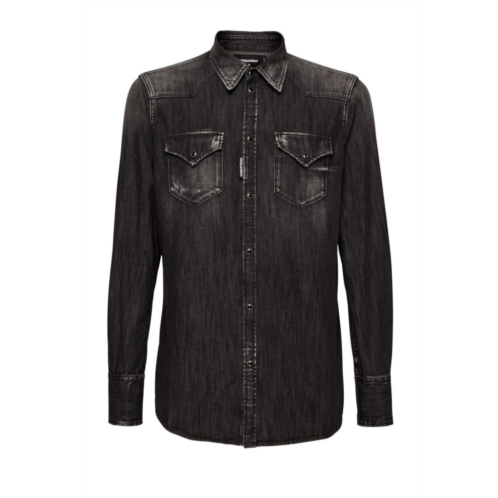 Dsquared2 tailored black denim shirt