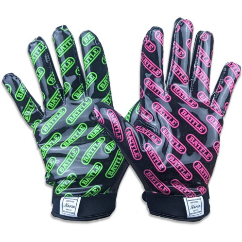 Battle Youth Nightmare 2.0 Football Gloves Black / Bright Pink