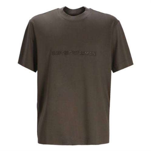 Emporio Armani logo embroidered lyocell-blend t-shirt