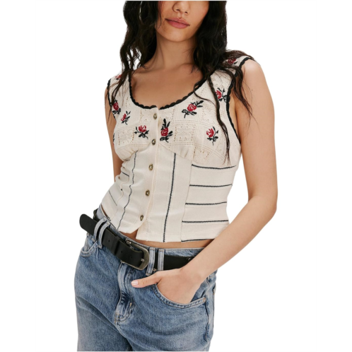 Free People Rose Bud Knit Top