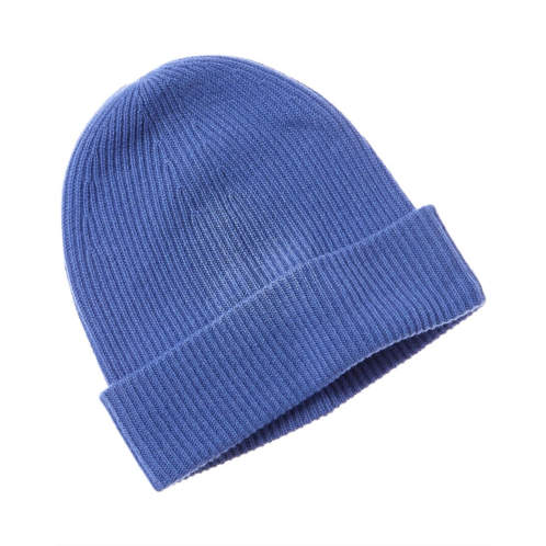 Amicale cashmere rib double foldover cuff slouchy cashmere beanie