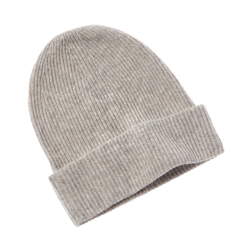 Amicale cashmere rib double foldover cuff slouchy cashmere beanie