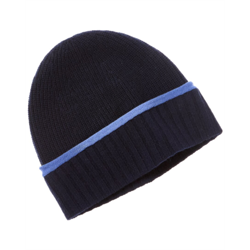 Amicale cashmere tipped cuff ribbed cashmere beanie