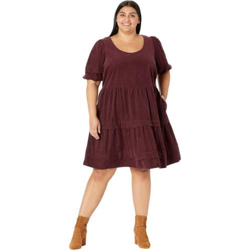 Madewell Plus Corduroy Tiered Mini Dress