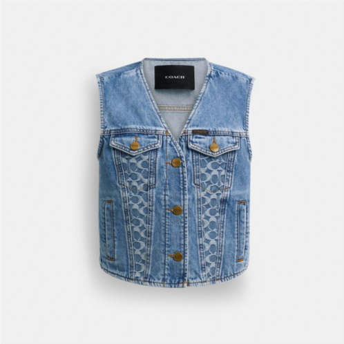 Coach Denim Vest In Organic Cotton