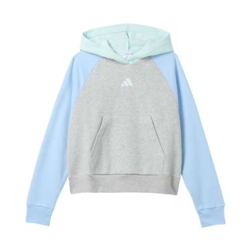 Adidas Kids Colorblock Fleece Hooded Pullover (Big Kid)
