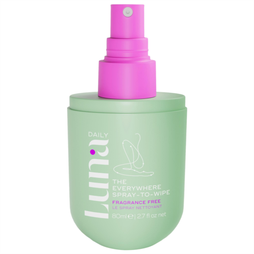 Luna Daily The Everywhere Spray-To-Wipe - Fragrance Free with Prebiotics Vitamins CE for Sensitive Skin