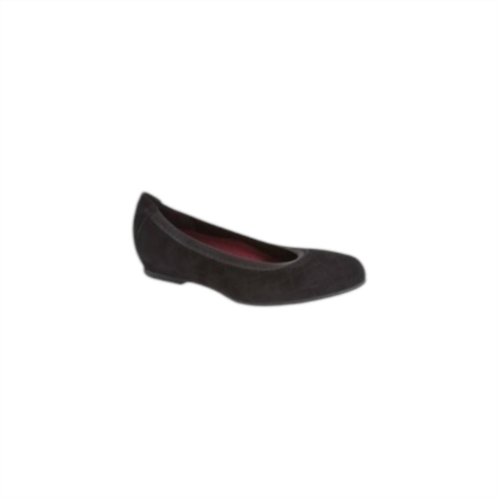 Munro womens vicki ballet flat shoes in etched black suede