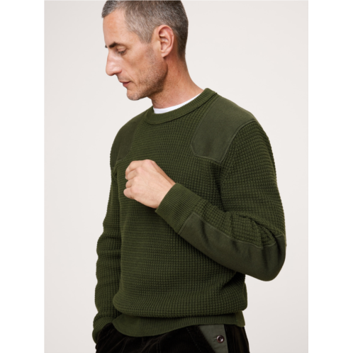 Bananarepublic Cotton-Merino Waffle Patch Sweater