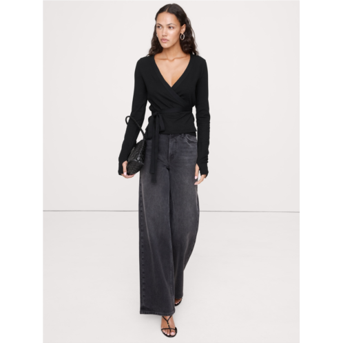 Bananarepublic Ribbed Wrap Top