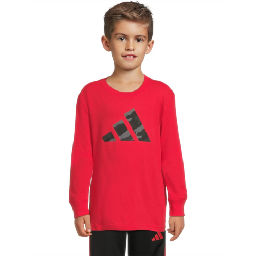 Adidas Kids Long Sleeve Halftone Camo Logo Tee (Toddler/Little Kid)
