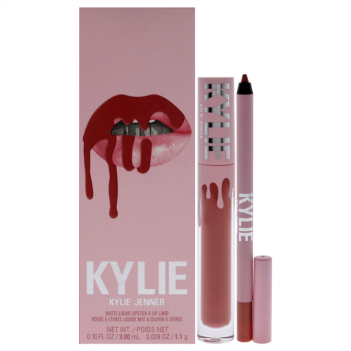 Kylie Cosmetics matte lip kit - 801 queen by for women - 2 pc 0.10oz matte liquid lipstick 0.039oz lip liner