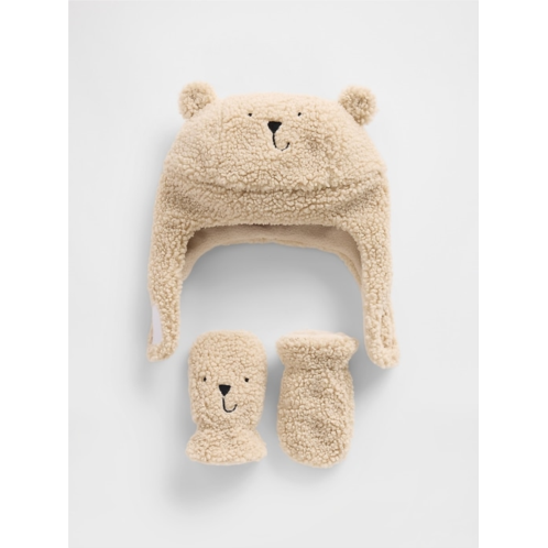 Gap Baby Sherpa Brannan Bear Hat & Mittens Set