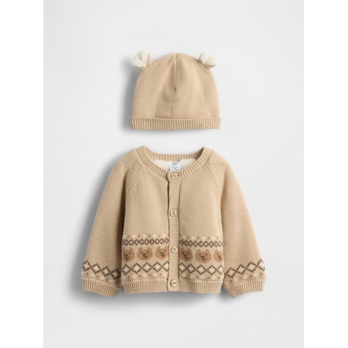 Gap Baby Sherpa-Lined Bear Cardigan Sweater Set
