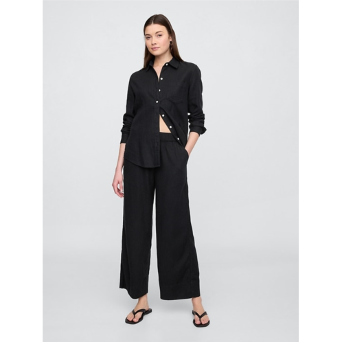 Gap Relaxed Linen-Blend Pull-On Crop Pants