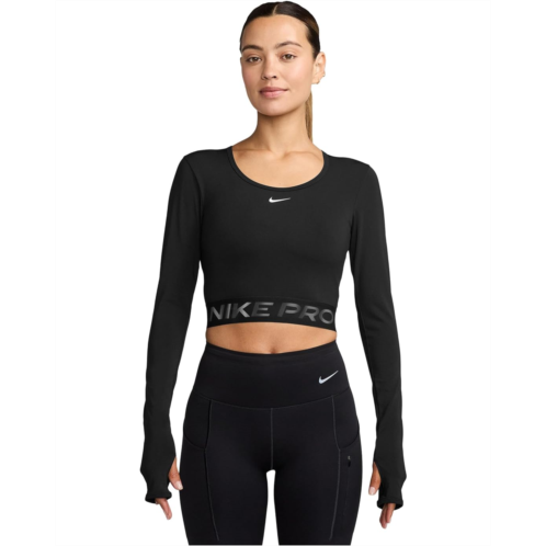 Womens Nike Pro Dri-fit Cropped Long-sleeve Top