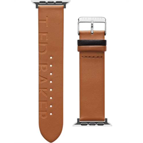 Ted Baker Ted Engraved Leather Black Keeper smartwatch band compatible with Apple watch strap 42mm 44mm