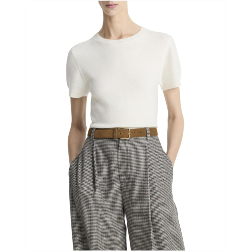 Womens Vince Wool & Cashmere Blend Short Sleeve Sweater