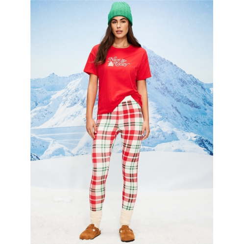 OldNavy High-Waisted Printed Waffle Pajama Leggings for Women