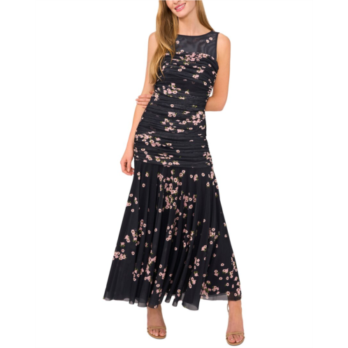 Ted Baker ruched mesh slim fit maxi dress