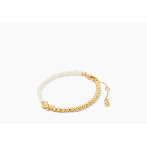 Kate Spade womens social butterfly bead bracelet in cream/gold