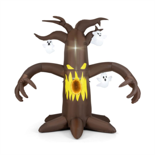 Hivvago 7.8 feet halloween inflatables scary dead tree halloween decoration with ghost
