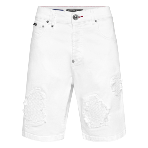 PHILIPP PLEIN denim shorts formentera distressed