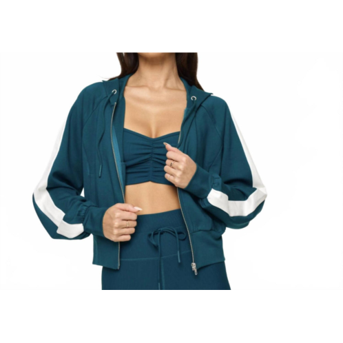 L*SPACE back to back jacket in deep teal/cream